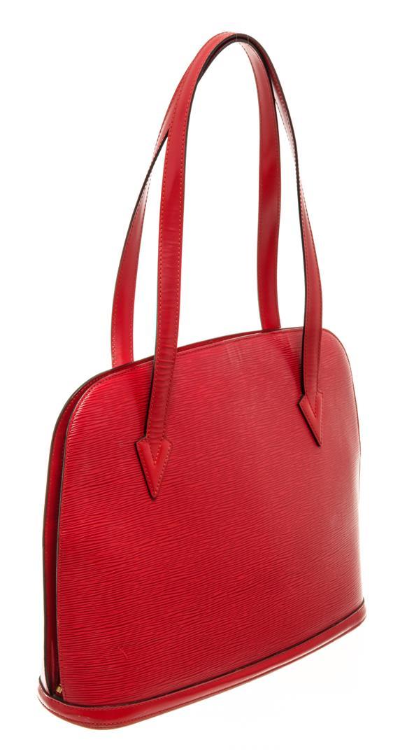 Louis Vuitton Red Epi Leather Lussac Shoulder Bag