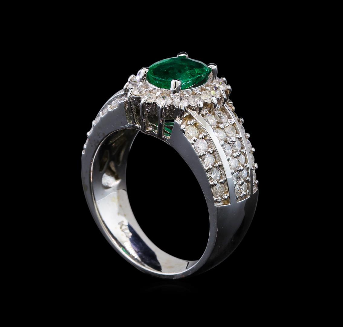 14KT White Gold 1.41 ctw Emerald and Diamond Ring