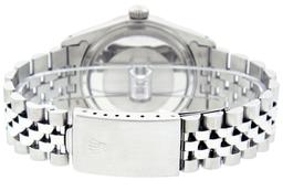 Rolex Mens Stainless Steel Gray Diamond And Sapphire 36MM Datejust Wristwatch