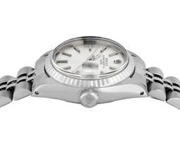 Rolex Ladies Stainless Steel Silver Index Date Watch With Rolex Box