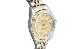 Rolex Ladies 18K Two Tone Gold And Steel Champagne Index Datejust With Rolex Box
