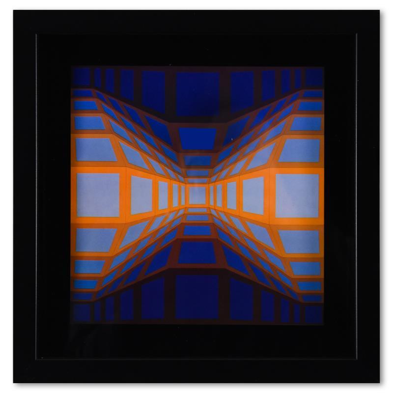 Kek - Eg - II de la serie Structures Universelles Du Damier by Vasarely (1908-19