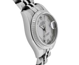 Rolex Ladies Quickset Silver Roman White Gold Bezel With Hidden Clasp Jubilee Ba