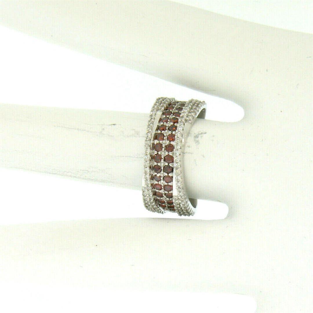 NEW Ladies 14k Gold 1.00 ctw Round White & Brown Diamond Wide Crossover Band Rin