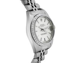 Rolex Ladies Stainless Steel Silver Index Dial Engine Turn Bezel Jubilee Band Da