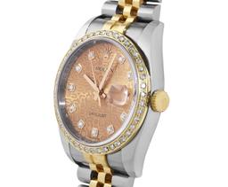 Rolex 36MM Factory Champagne Diamond Dial Datejust With Hidden Clasp Jubilee Ban