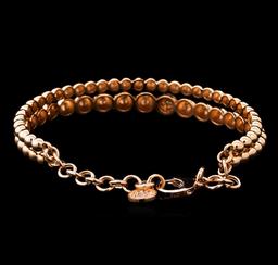 0.28 ctw Diamond Bangle Bracelet - 14KT Rose Gold