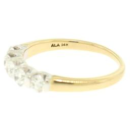 QUALITY 14k Two Tone Gold 1.0 ctw Bar Set F VS1 Round Brilliant Diamond Band Rin