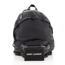 Saint Laurent YSL Foldable City Backpack Nylon Medium Black