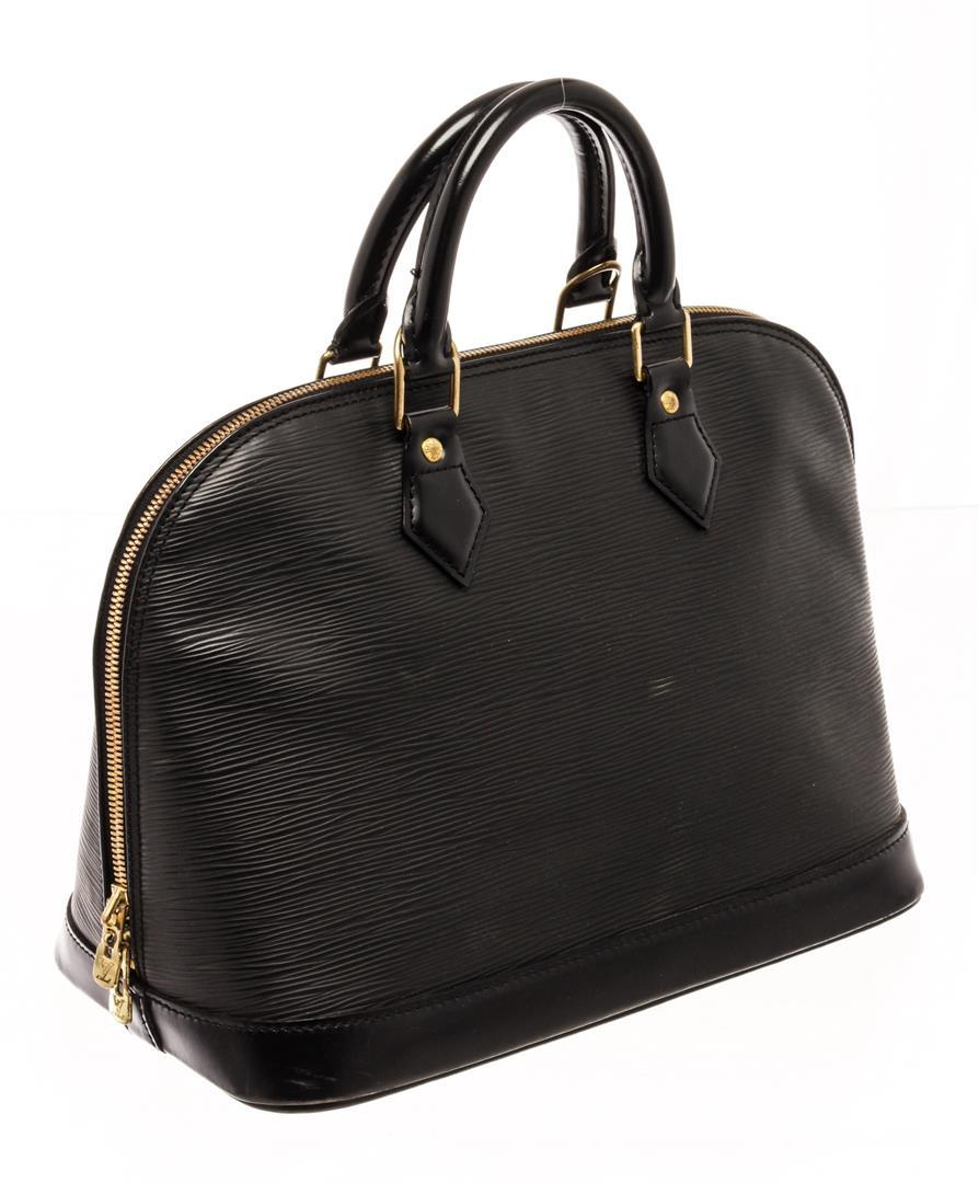 Louis Vuitton Black Epi Leather Alma Satchel Bag