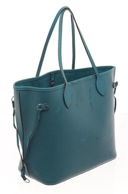 Louis Vuitton Teal Blue Epi Leather Neverfull MM Tote Bag