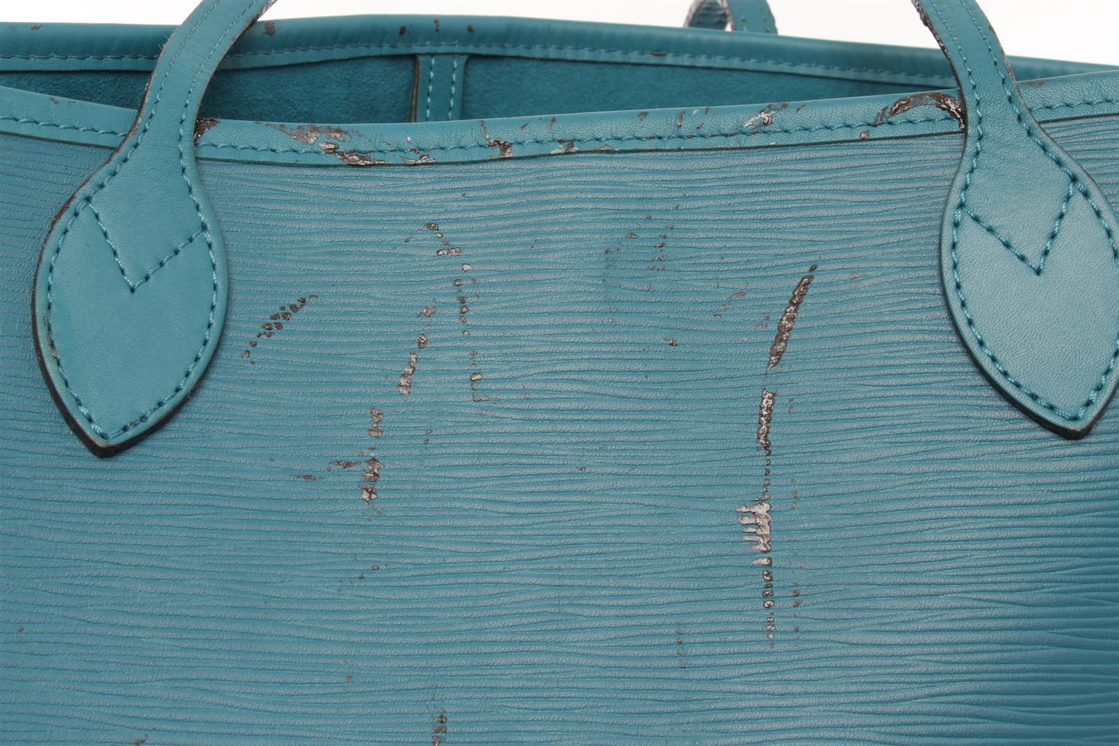 Louis Vuitton Teal Blue Epi Leather Neverfull MM Tote Bag