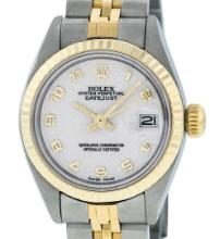 Rolex Ladies 2T Yellow Gold & Stainless Steel Cream Jubilee Wristwatch 26MM