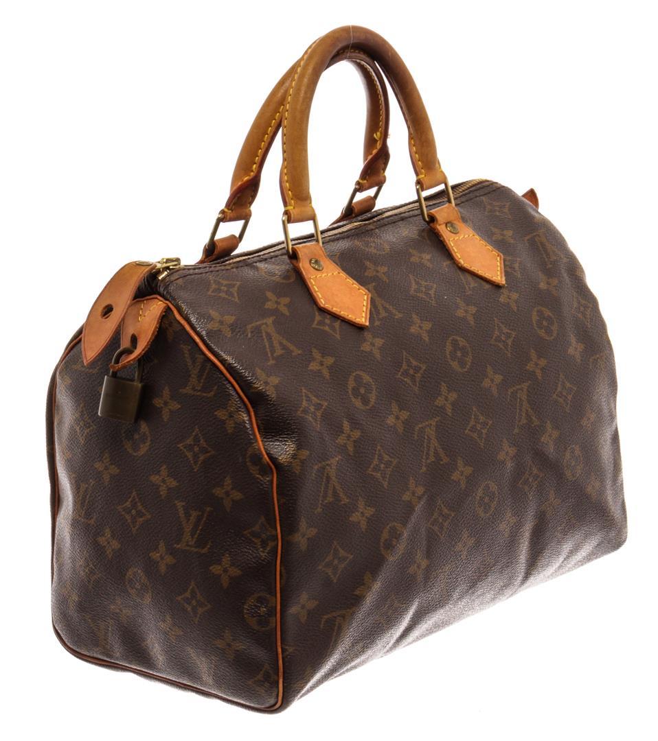 Louis Vuitton Brown Monogram Leather Speedy 30 Satchel Bag