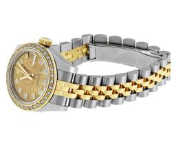 Rolex Ladies Quickset 2Tone 18K With Factory Diamond Dial Datejust With Rolex Bo