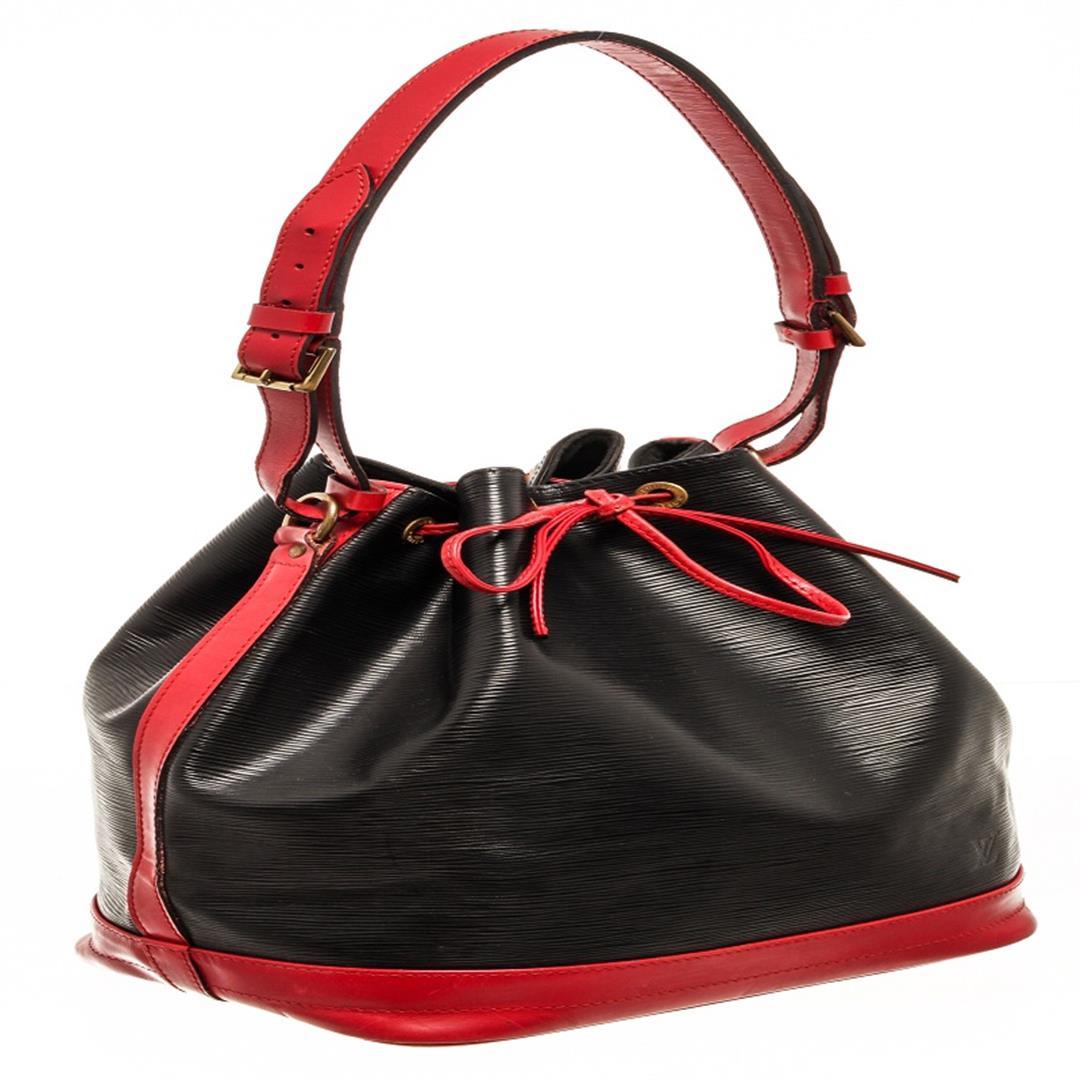 Louis Vuitton Black And Red Epi Leather Noe Shoulder Bag