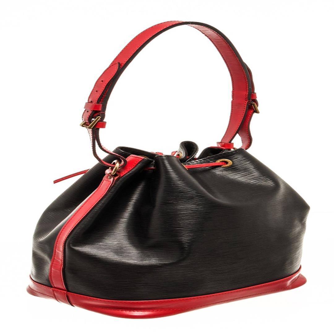 Louis Vuitton Black And Red Epi Leather Noe Shoulder Bag