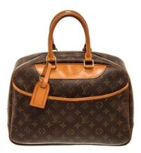 Louis Vuitton Brown Monogram Canvas Deauville Satchel Bag