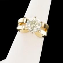 3.02 ctw SI3 CLARITY CENTER Diamond 14K Yellow and White Gold Ring