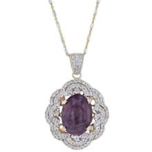 18.27 ctw Ruby and 1.83 ctw White Sapphire Pendant