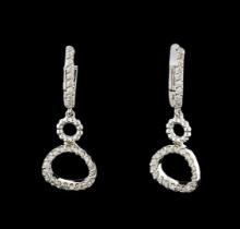 0.38 ctw Diamond Earrings - 14KT White Gold