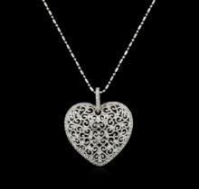 14KT White Gold 0.82 ctw Diamond Pendant With Chain