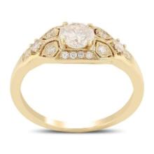 0.50 ctw SI2 CLARITY CENTER Diamond 18K Yellow Gold Ring (0.68 ctw Diamonds)