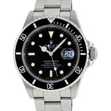 Rolex Mens Stainless Steel Black Dial Submariner Wirstwatch With Date 40MM