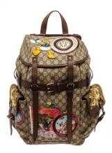 Gucci Brown Print GG Supereme Donald Duck Soft Backpack