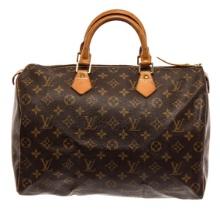 Louis Vuitton Brown Monogram Canvas Speedy 35 Satchel Bag