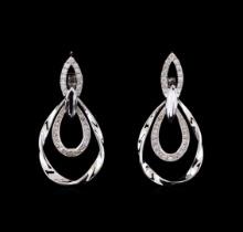 0.78 ctw Diamond Earrings - 14KT White Gold