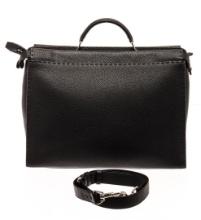 Fendi Black Leather Peekaboo Medium Tote Bag