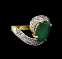 2.75 ctw Emerald and Diamond Ring - 14KT Yellow Gold