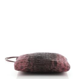 Gucci Frame Square Clutch Wrinkled Snakeskin Red