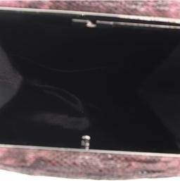 Gucci Frame Square Clutch Wrinkled Snakeskin Red