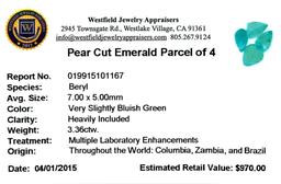 3.36 ctw Pear Mixed Emerald Parcel