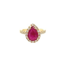 2.85 ctw Ruby & Diamond Ring - 14KT Yellow Gold