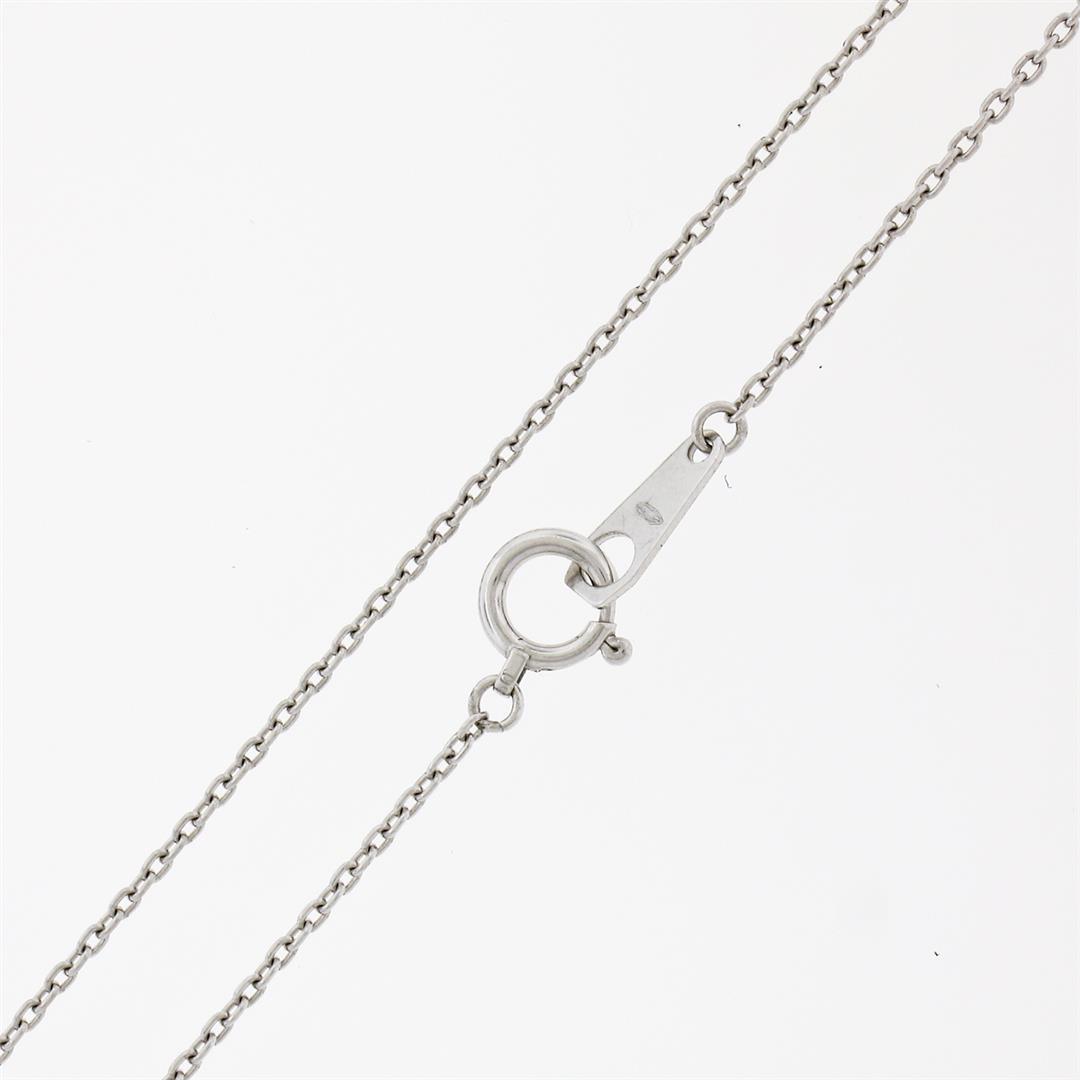 Petite Solid Platinum .30 ctw Round Brilliant Diamond Simple Cross Pendant & Cha