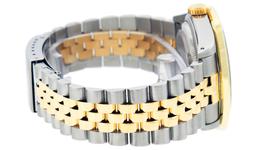Rolex Mens Two Tone Black String 3CTW Channel Set Diamond Datejust Wristwatch 36