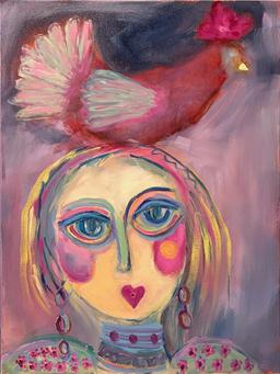 Susan Manders Chicken with Lady Underneath