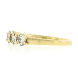 NEW 18k Gold .92 ctw Round Low Profile Light Brown Diamond 5 Stone Stack Band Ri