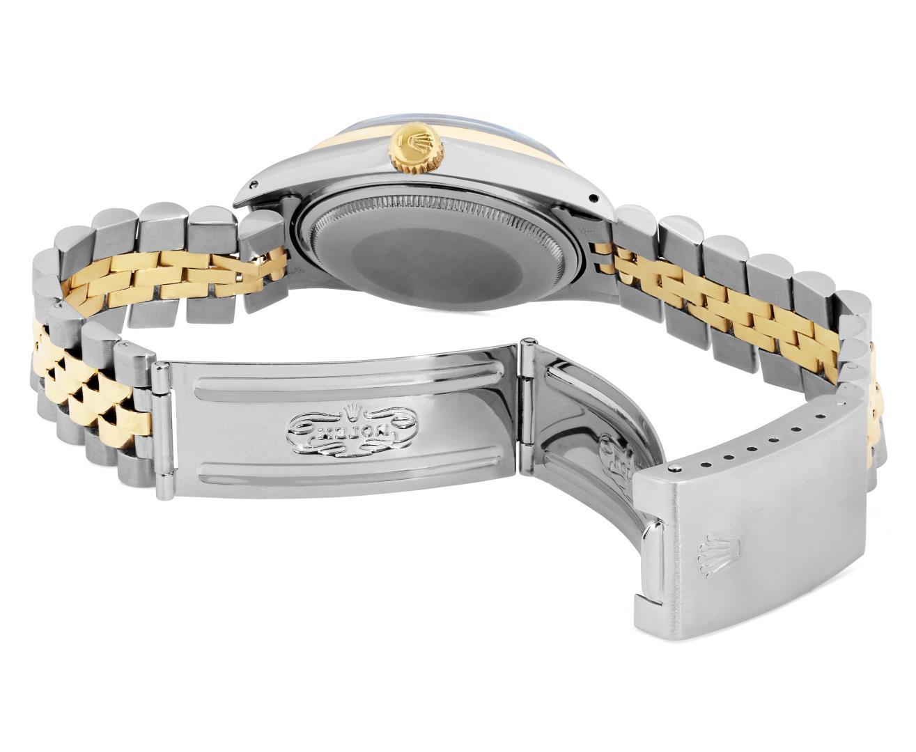 Rolex Mens Two Tone Champagne Index Dial Diamond And Sapphire Datejust With Role