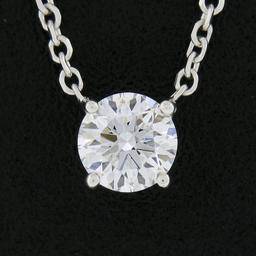 New 14K Gold .47 ctw Round Brilliant Diamond Solitaire Pendant w/ Adjustable Cha