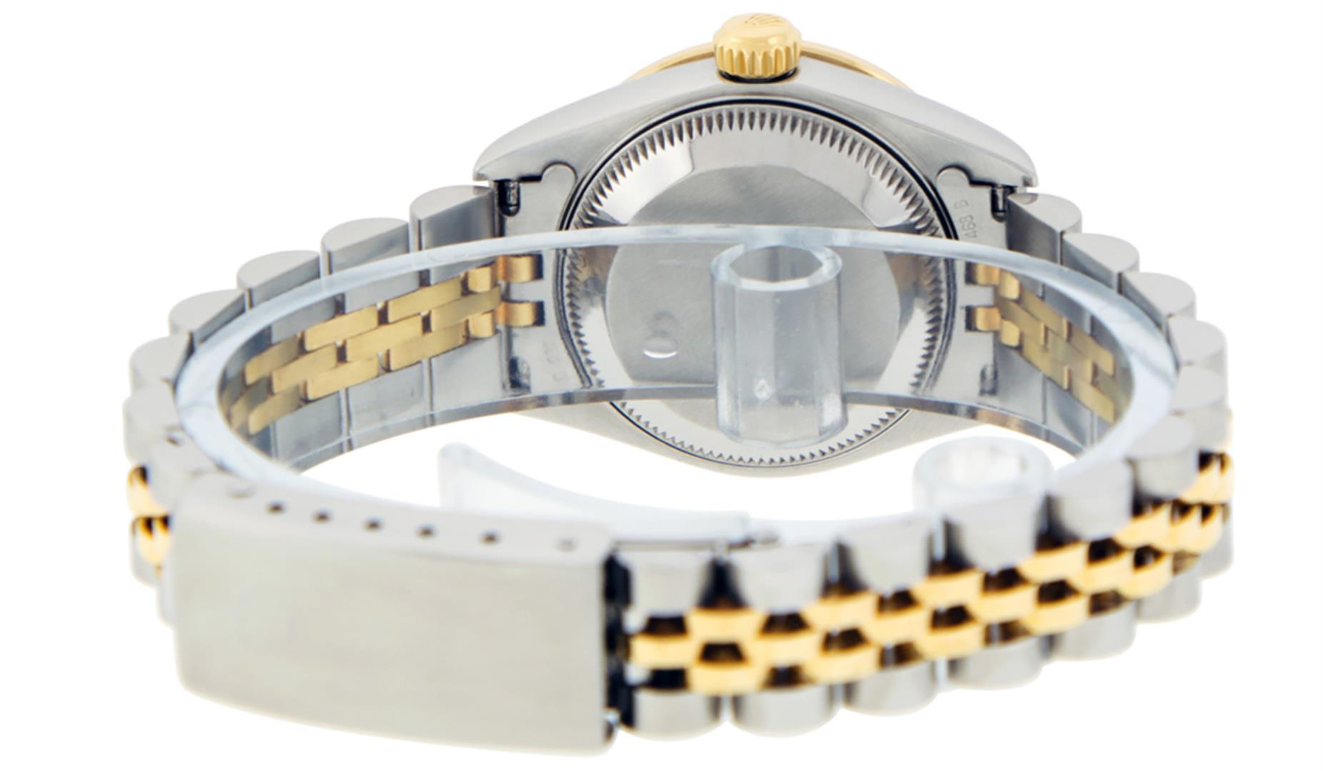 Rolex Ladies Two Tone 18K Quickset Sapphire Champagne Diamond And Emerald Dateju