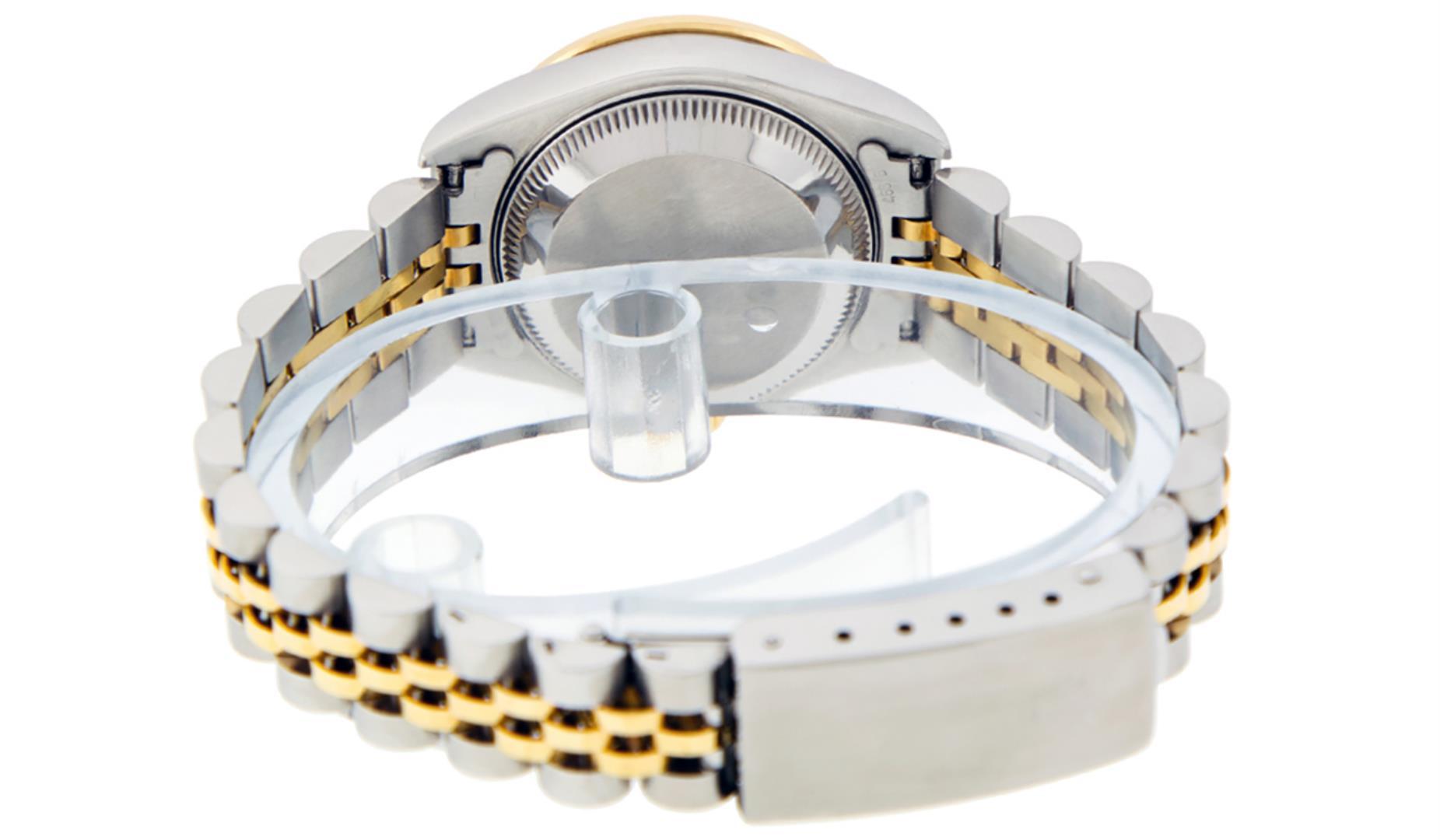 Rolex Ladies Two Tone 18K Quickset Sapphire Champagne Diamond And Emerald Dateju
