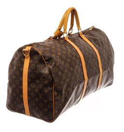 Louis Vuitton Brown Monogram Canvas Keepall Bandouliï¿½re 60 Travel Bag