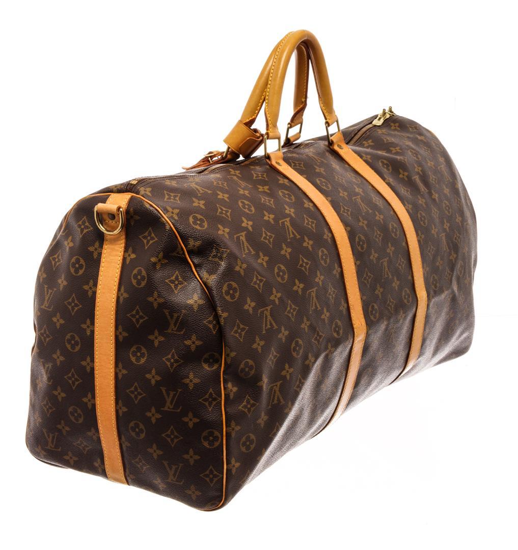 Louis Vuitton Brown Monogram Canvas Keepall Bandouliï¿½re 60 Travel Bag