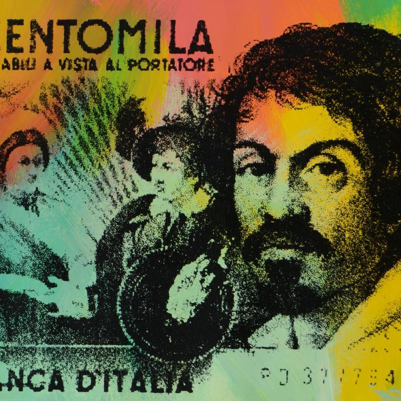 Old Italan Lire Centomila by Steve Kaufman (1960-2010)