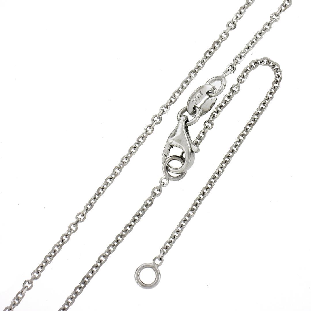 New 14K Gold.33 ctw Round Brilliant Diamond Solitaire Pendant w/ Adjustable Chai