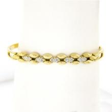 6.5" 14k Yellow Gold 0.60 ctw Diamond Polished Open Bangle Bracelet w/ Clasp